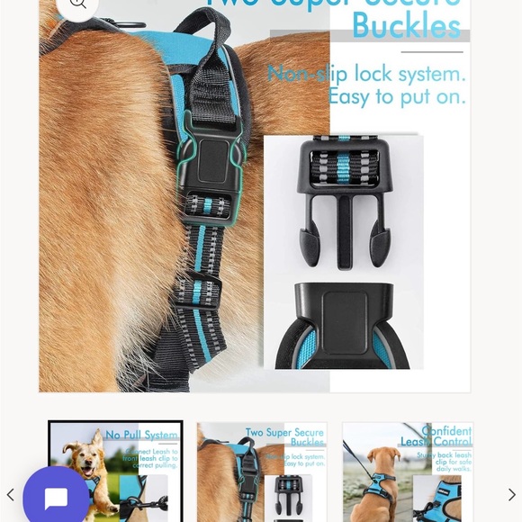 NWT Rabbitgoo dog harness blue.size small, adjustable and reflective - Picture 4 of 13